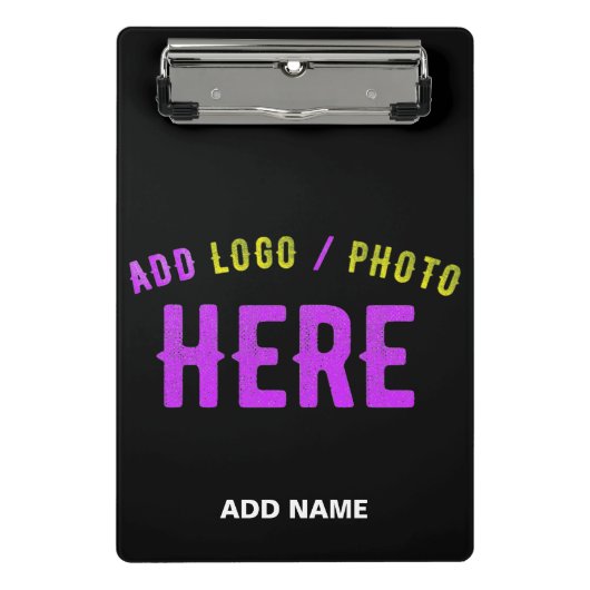 カスタマイズスタイリッシュ可能なモダン黒の検証済みブランド ミニクリップボード (正面)