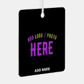 カスタマイズスタイリッシュ可能なモダン黒の検証済みブランド メタルオーナメント (正面右)