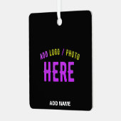 カスタマイズスタイリッシュ可能なモダン黒の検証済みブランド メタルオーナメント (正面左)