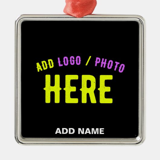 カスタマイズスタイリッシュ可能なモダン黒の検証済みブランド メタルオーナメント (正面)