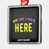 カスタマイズスタイリッシュ可能なモダン黒の検証済みブランド メタルオーナメント (左)