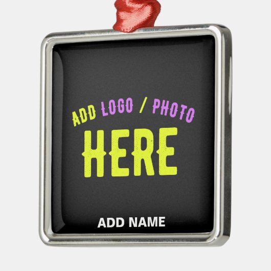 カスタマイズスタイリッシュ可能なモダン黒の検証済みブランド メタルオーナメント (左)