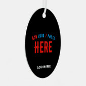 カスタマイズスタイリッシュ可能なモダン黒の検証済みブランド メタルオーナメント (正面右)