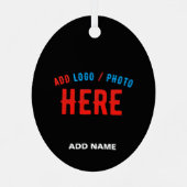 カスタマイズスタイリッシュ可能なモダン黒の検証済みブランド メタルオーナメント (裏面)