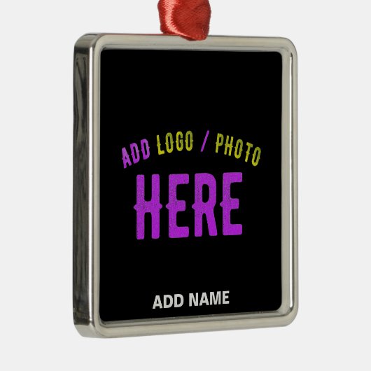 カスタマイズスタイリッシュ可能なモダン黒の検証済みブランド メタルオーナメント (右)