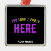 カスタマイズスタイリッシュ可能なモダン黒の検証済みブランド メタルオーナメント (正面)