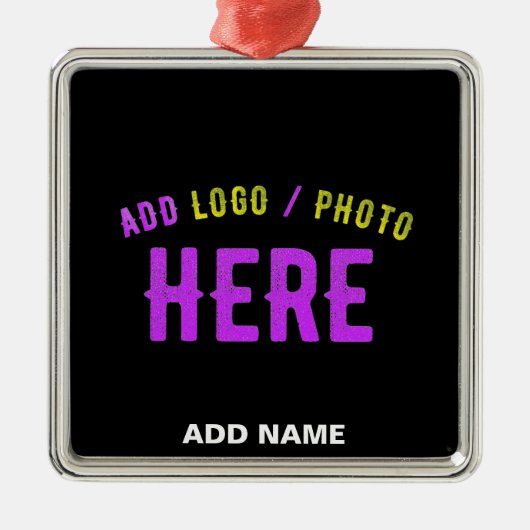 カスタマイズスタイリッシュ可能なモダン黒の検証済みブランド メタルオーナメント (正面)