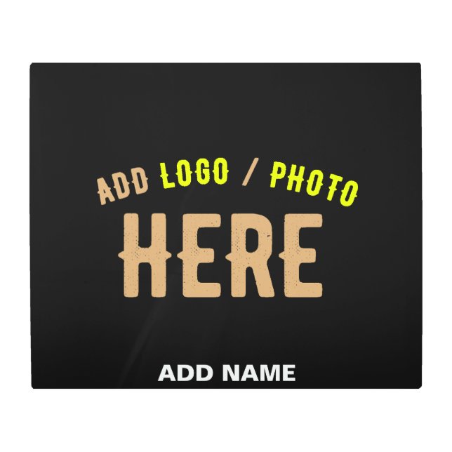 カスタマイズスタイリッシュ可能なモダン黒の検証済みブランド メタルプリント (正面)