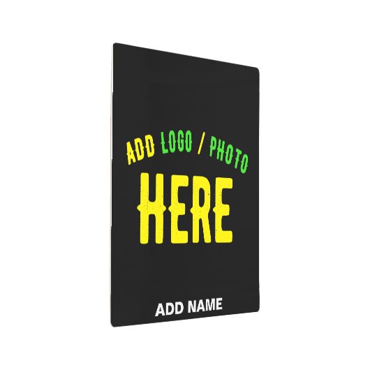 カスタマイズスタイリッシュ可能なモダン黒の検証済みブランド メタルプリント (3/4)