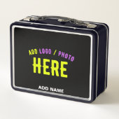 カスタマイズスタイリッシュ可能なモダン黒の検証済みブランド メタルランチボックス (裏面)