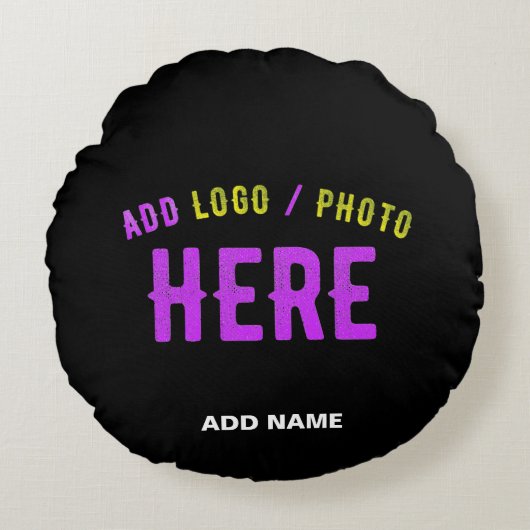 カスタマイズスタイリッシュ可能なモダン黒の検証済みブランド ラウンドクッション (正面)