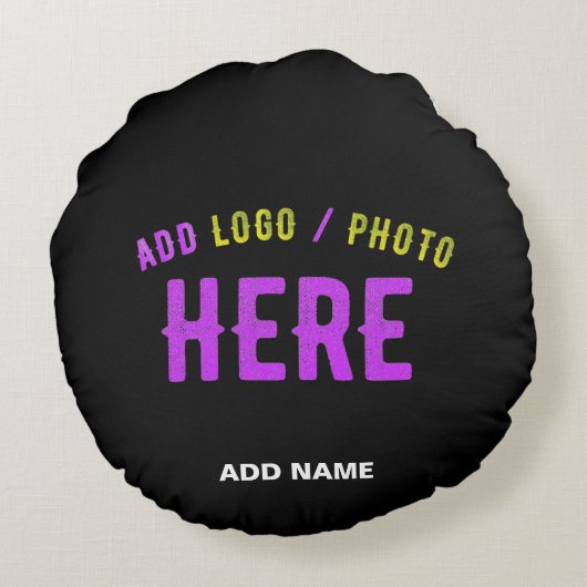 カスタマイズスタイリッシュ可能なモダン黒の検証済みブランド ラウンドクッション (裏面)