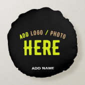 カスタマイズスタイリッシュ可能なモダン黒の検証済みブランド ラウンドクッション (裏面)