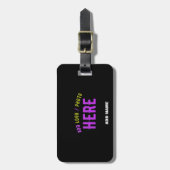 カスタマイズスタイリッシュ可能なモダン黒の検証済みブランド ラゲッジタグ (正面縦)