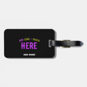 カスタマイズスタイリッシュ可能なモダン黒の検証済みブランド ラゲッジタグ (裏面横)