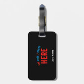 カスタマイズスタイリッシュ可能なモダン黒の検証済みブランド ラゲッジタグ (裏面縦)