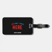 カスタマイズスタイリッシュ可能なモダン黒の検証済みブランド ラゲッジタグ (裏面横)