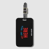 カスタマイズスタイリッシュ可能なモダン黒の検証済みブランド ラゲッジタグ (正面縦)