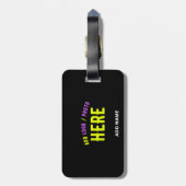 カスタマイズスタイリッシュ可能なモダン黒の検証済みブランド ラゲッジタグ (裏面縦)