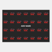 カスタマイズスタイリッシュ可能なモダン黒の検証済みブランド ラッピングペーパーシート (正面3)