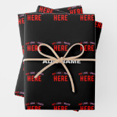 カスタマイズスタイリッシュ可能なモダン黒の検証済みブランド ラッピングペーパーシート (インサイチュ)