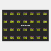 カスタマイズスタイリッシュ可能なモダン黒の検証済みブランド ラッピングペーパーシート (正面3)