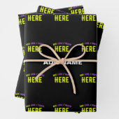 カスタマイズスタイリッシュ可能なモダン黒の検証済みブランド ラッピングペーパーシート (インサイチュ)