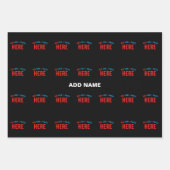 カスタマイズスタイリッシュ可能なモダン黒の検証済みブランド ラッピングペーパーシート (正面3)