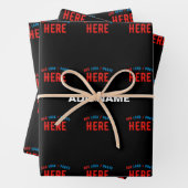 カスタマイズスタイリッシュ可能なモダン黒の検証済みブランド ラッピングペーパーシート (インサイチュ)