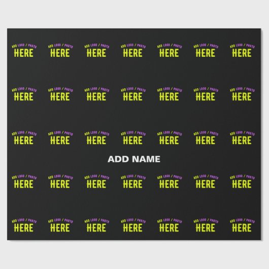 カスタマイズスタイリッシュ可能なモダン黒の検証済みブランド ラッピングペーパー (フラット)