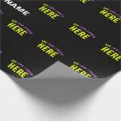 カスタマイズスタイリッシュ可能なモダン黒の検証済みブランド ラッピングペーパー (角)