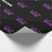 カスタマイズスタイリッシュ可能なモダン黒の検証済みブランド ラッピングペーパー (角)