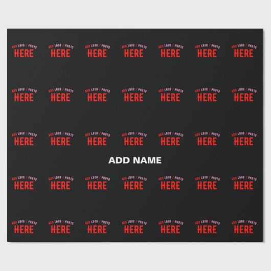 カスタマイズスタイリッシュ可能なモダン黒の検証済みブランド ラッピングペーパー (フラット)