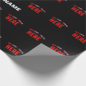 カスタマイズスタイリッシュ可能なモダン黒の検証済みブランド ラッピングペーパー (角)