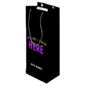 カスタマイズスタイリッシュ可能なモダン黒の検証済みブランド ワインギフトバッグ (裏面アングル)