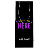 カスタマイズスタイリッシュ可能なモダン黒の検証済みブランド ワインギフトバッグ (裏面)