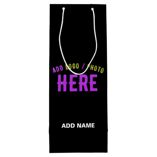 カスタマイズスタイリッシュ可能なモダン黒の検証済みブランド ワインギフトバッグ (裏面)