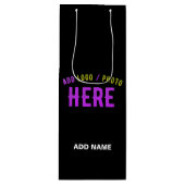 カスタマイズスタイリッシュ可能なモダン黒の検証済みブランド ワインギフトバッグ (正面)