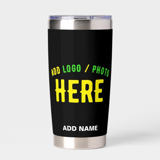 カスタマイズスタイリッシュ可能なモダン黒の検証済みブランド 保温保冷タンブラー (正面)