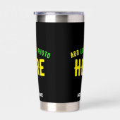 カスタマイズスタイリッシュ可能なモダン黒の検証済みブランド 保温保冷タンブラー (右面)