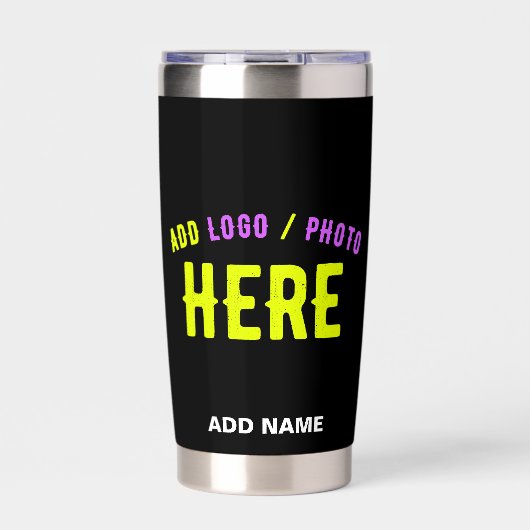 カスタマイズスタイリッシュ可能なモダン黒の検証済みブランド 保温保冷タンブラー (正面)