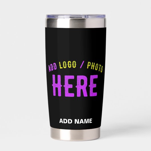 カスタマイズスタイリッシュ可能なモダン黒の検証済みブランド 保温保冷タンブラー (正面)