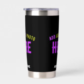 カスタマイズスタイリッシュ可能なモダン黒の検証済みブランド 保温保冷タンブラー (右面)