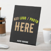 カスタマイズスタイリッシュ可能なモダン黒の検証済みブランド 台座サイン (インサイチュ)