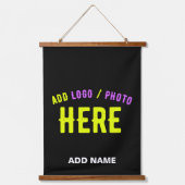 カスタマイズスタイリッシュ可能なモダン黒の検証済みブランド 吊り下げ型タペストリー (正面2)