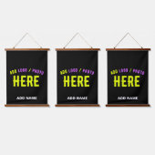 カスタマイズスタイリッシュ可能なモダン黒の検証済みブランド 吊り下げ型タペストリー (トリプル)