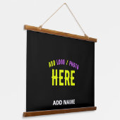 カスタマイズスタイリッシュ可能なモダン黒の検証済みブランド 吊り下げ型タペストリー (傾斜あり)