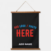 カスタマイズスタイリッシュ可能なモダン黒の検証済みブランド 吊り下げ型タペストリー (正面3)