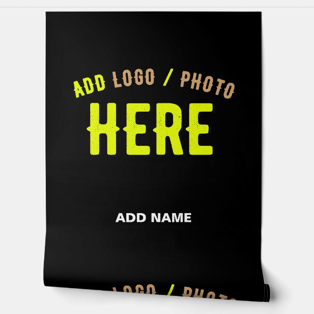 カスタマイズスタイリッシュ可能なモダン黒の検証済みブランド 壁紙 (ほどく)