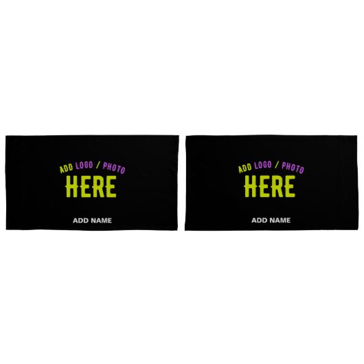 カスタマイズスタイリッシュ可能なモダン黒の検証済みブランド 枕カバー (正面-セット)